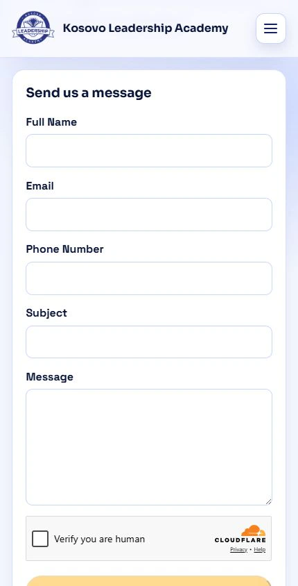 KLA enquiry form adapted for a mobile screen